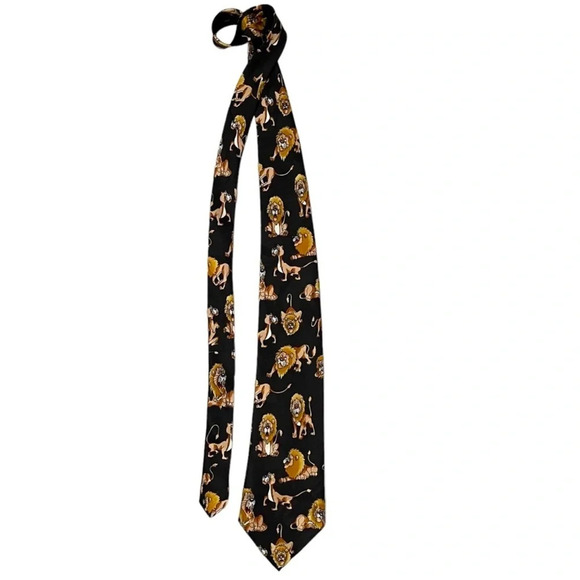 DINO ROMARO Handmade Tie Lion Pattern - Picture 1 of 5